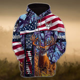 Maxcorners Personalized Eternity A Friend From The Past New Flag Deer Hunting Zipper Hoodies