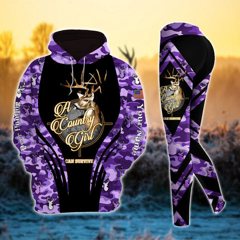 Max Corner Deer Hunting Country Girl Camo Pattern Personalized 3D Style 1 Combo Hoodie & Legging Set