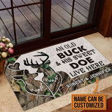 Maxcorners Premium Deer Couple Hunting Door Mat 3D Personalized - Brown