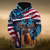 Maxcorners Personalized Eternity A Friend From The Past New Flag Deer Hunting Zipper Hoodies