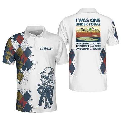 Maxcorners Golf Skeleton I Was One Under Today All Over Printed Shirt