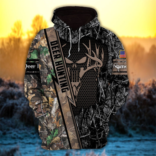 Maxcorners Personalized Deer Hunter Hunting Hoodies 3D Multicolored