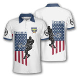 Maxcorners Tennis Player Silhouette American Flag Customized Name All Over Printed Shirt