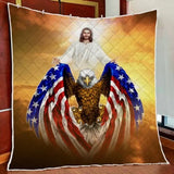 Maxcorners Jesus American Eagle Quilt - Blanket