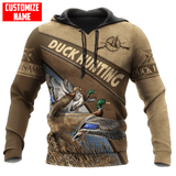 Maxcorners Duck Hunting Personalized Name 3D Over Printed Hoodie