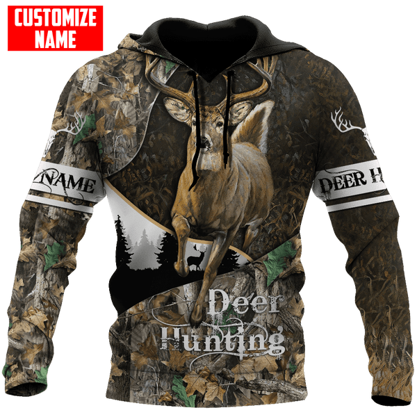 Maxcorners Deer Hunting Personalized Name 3D Over Printed Hoodie