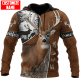 Maxcorners Deer Hunting Personalized Name 3D Over Printed Hoodie