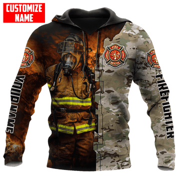 Maxcorners Personalized Name Firefighter Caming Out Of The Smoke Shirt