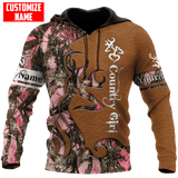 Maxcorners Customized Name Country Girl 3D Design All Over Printed