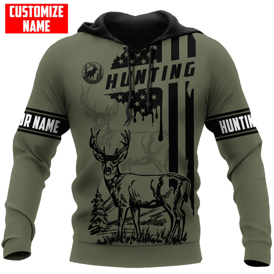 Maxcorners Deer Hunting Personalized Name 3D Over Printed Hoodie