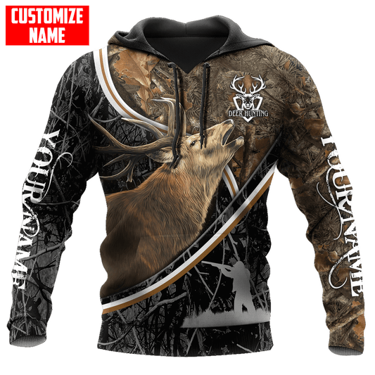 Maxcorners Deer Hunting Personalized Name 3D Over Printed Hoodie