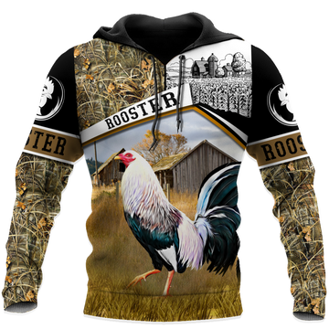 Maxcorners Rooster In Field Unisex Deluxe Hoodie