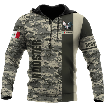 Maxcorners Personalized Name Warrior Rooster Unisex Hoodie