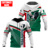 Maxcorners Personalized Name Rooster Green Unisex Hoodie