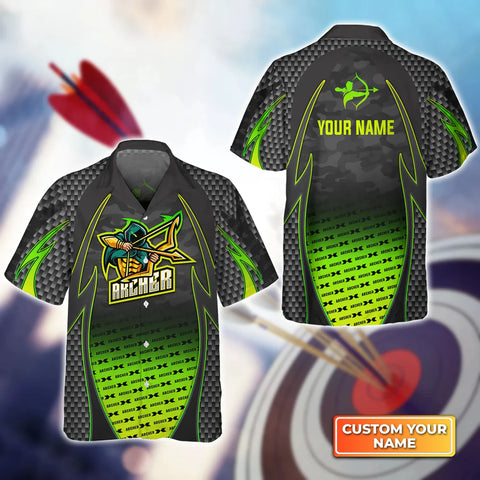Maxcorners Archery Target Sign Colorful 3D Hawaiian Shirt