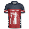 Maxcorners Skull Flag Red Navy Personalized Name 3D Shirt