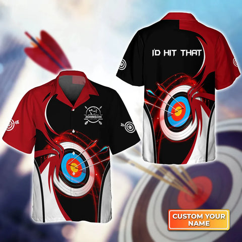 Maxcorners Archery Target I'd Hit That Personalized Name 3D Hawaiian Shirt