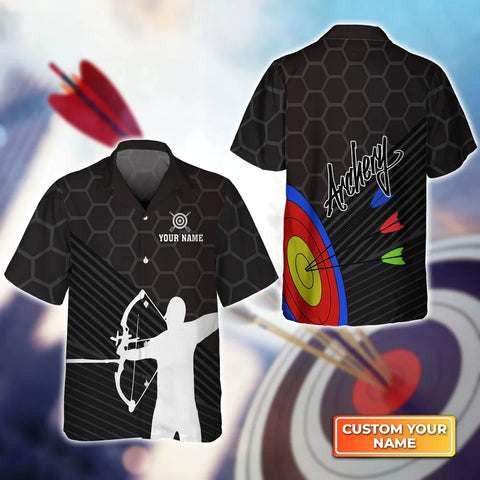 Maxcorners Archery Target & Archery Man 3D Hawaiian Shirt