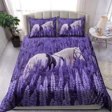 Maxcorners Horse In Lavender Field Art 3D Printed - Blanket