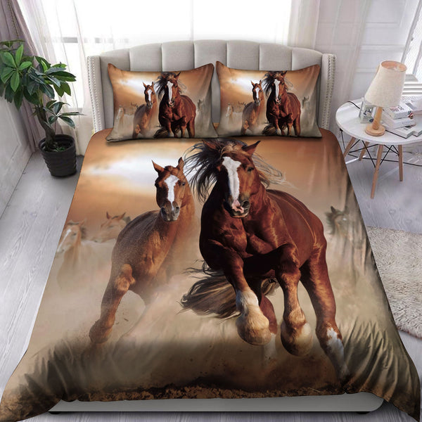 Maxcorners Brown Horses Riding Art 3D Printed - Blanket