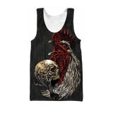 Maxcorners Skull Rooster And Rose Hoodie