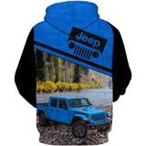 Maxcorners Off Road Jeep Gladiator - Hydro Blue Pearl Hoodie