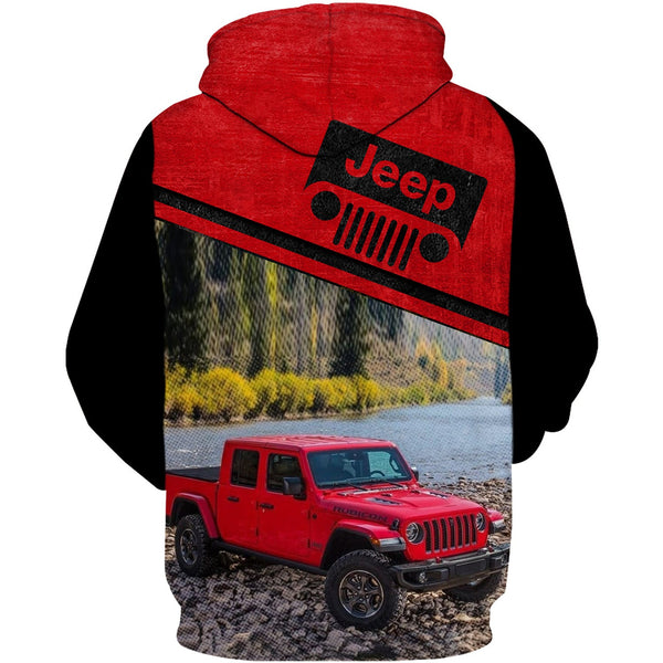 Maxcorners Off Road Jeep Gladiator Red Hoodie