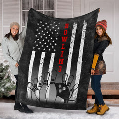 Maxcorners Black Bowling American Usa Flag Blanket