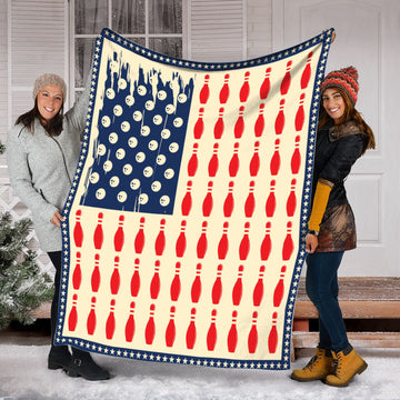 Maxcorners Bowling Ball American Usa Flag Blanket