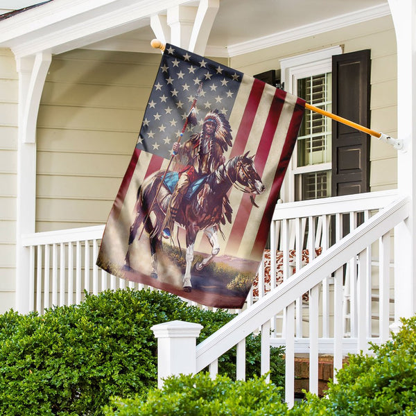 Maxcorners Native American U.S. Flag