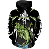 Max Corners Green Bass Fishing personalized Bass Fishing tattoo Customize name 3D Hoodie