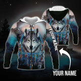 Maxcorners Personalized Wolf Native American Custom Name 3D
