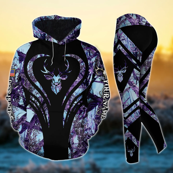 Max Corner Premium Heart Line Deer hunting 8 Personalized 3D Combo Hoodie & Legging Set