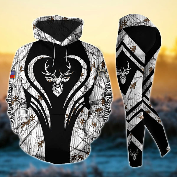 Max Corner Premium Heart Line Deer hunting 3 Personalized 3D Combo Hoodie & Legging Set