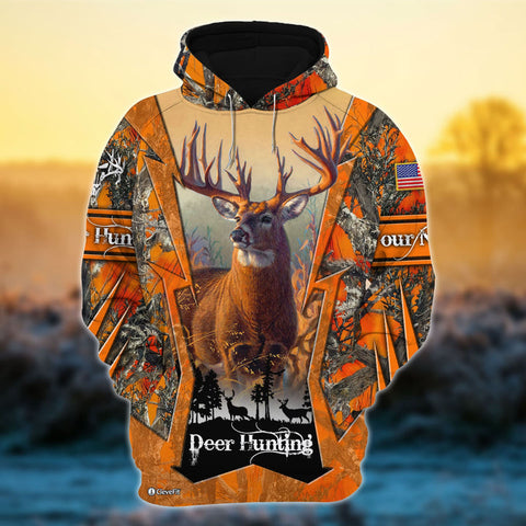 Max Corner Special Deer Hunting Camo Pattern Personalized 3D Hoodie For Hunting Lover