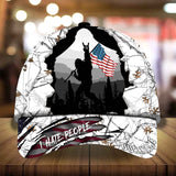 Max Corners I Hate People Bigfoot With US Flag Camping Art Camo pattern 2 Custom 3D Cap