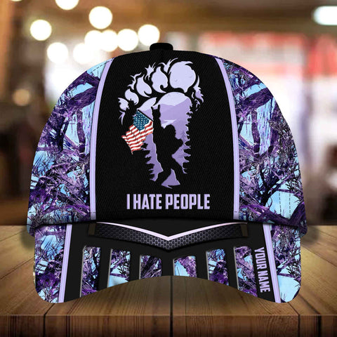 Max Corners I Hate People Camping Art Camo pattern 5 Custom 3D Cap