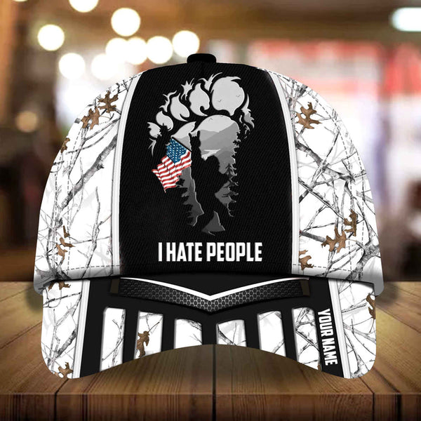 Max Corners I Hate People Camping Art Camo pattern 7 Custom 3D Cap