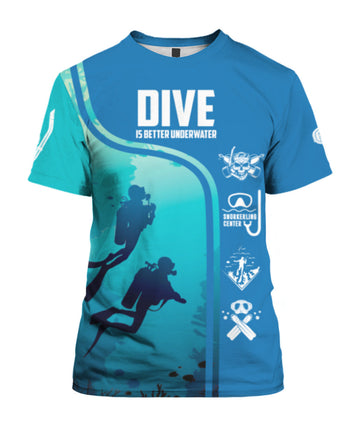 Maxcorners Scuba Diving Dive Is Better Underwater All Over Printed Shirt