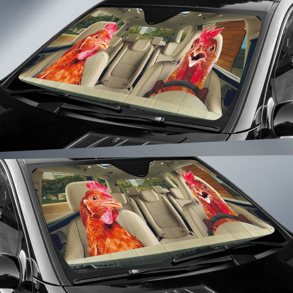 Maxcorners Driving Chickens All Over Printed 3D Sun Shade