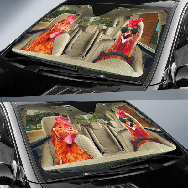 Maxcorners Driving Sunglasses Chickens All Over Printed 3D Sun Shade
