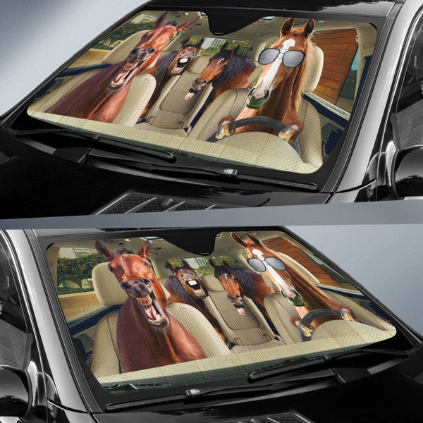Maxcorners Driving Horse All Over Printed 3D Sun Shade