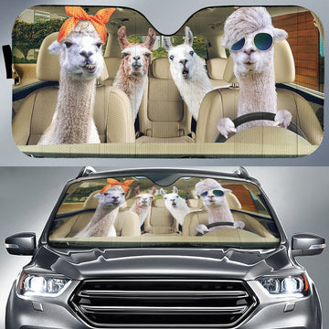 Maxcorners Driving Llamas All Over Printed 3D Sun Shade