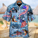 Maxcorners Fishing Hard America Cool Hawaiian Shirt