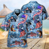 Maxcorners Fishing Hard America Cool Hawaiian Shirt