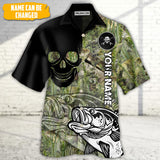 Maxcorners Fishing Lover Skull Cool Style Personalized Hawaiian Shirt