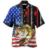 Maxcorners Fishing Amazing US Flag Style Hawaiian Shirt