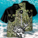Maxcorners Fishing Lover Skull Cool Style Personalized Hawaiian Shirt