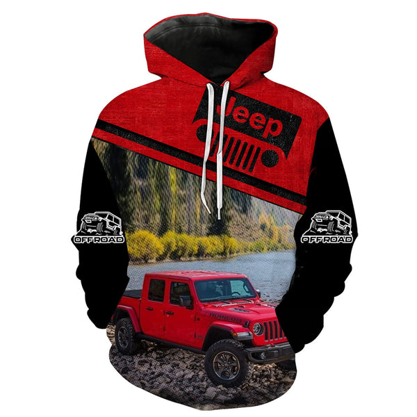 Maxcorners Off Road Jeep Gladiator Red Hoodie