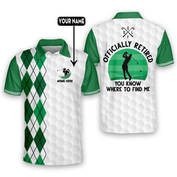 Maxcorners Golf Premium Officially Retired You Know Where To Find Me Personalized Name All Over Printed Shirt